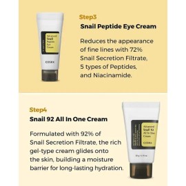 Cosrx All About Snail Korean Skincare, Kit De Prueba 4 Pasos                                                                                          