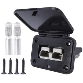 Wjelet 120A for Anderson Plug Flush-Mounted Mounting Frame with Cover and Bracket for Anderson Socket, Ideal for Car, Motorhome, Caravan, Motorcycle, Boat and Solar Systems