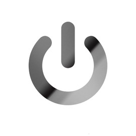 Decal Stickers of Power Button Icon (Metallic Silver) (Set of 2) Luxury Weatherproof Vinyl Decal Stickers for Laptop Desktop Smartphone Car Dirt Bike Wall Room Mason Jar Bathtub - ANDstic893543SI