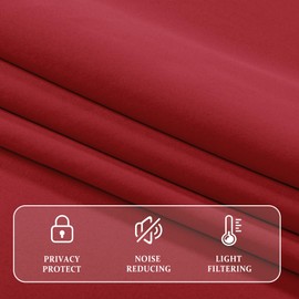 JIUZHEN Red Valances for Windows Rod Pocket Room Darkening Small Window Curtains for Kitchen/Bathroom, 42" W x 12" L, 1 Panel