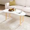 Funecy Mango Coffee Table Low Table with 4 Solid Wood