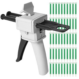 Dispenser Gun, Epoxy Glue Gun, Impression Mixing Dispensing Gun Applied to AB Plastic Tube (50ML with Mixing Nozzles)