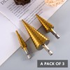 3 pcs HSS Step Bits, High Speed Steel Step Drill