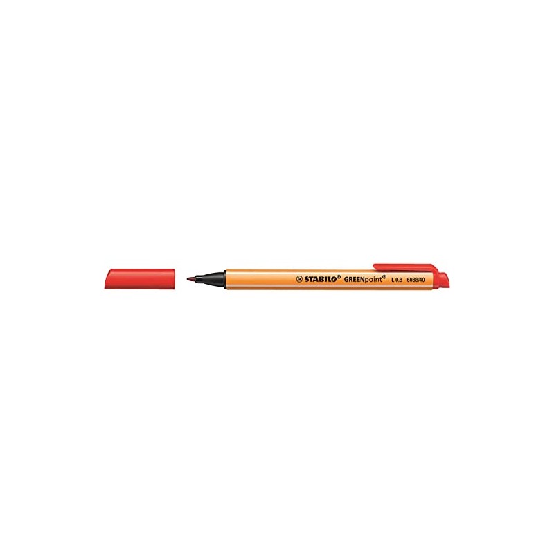 STABILO Greenpoint Fibre-Tip Pens Line Width 0.8 mm Red Pack