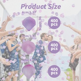 Keepsweat Rose Petals, 1200 Pcs Pink White Purple - Silk Rose Petals for Wedding Party Decoration