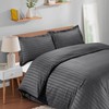 Casabella Satin Stripe Duvet Cover Sets, Luxurious Single Grey Bedding