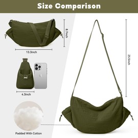 KALIDI Upgrade Crescent Cross body Bag for Women Sling Bag with Pockets Nylon Dumpling Bag Women hobos & shoulder bags Chest Bag for Daily Use