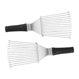 Outanaya 2pcs Wool Comb Dog Grooming Rakes Grooming Brush Pet Hair Remover Portable Lint Removers Metal Grooming Rake Undercoat Rake Comb Pet Hair Removal Tool Stainless Steel Silver