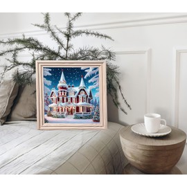 5D Diamond Art Kits for Adults,Christmas House Special Shape Diamond Painting Kits for Beginners, DIY Crystal Diamond Dots Gem Art Craft for Home Decor 11.8x11.8 Inch