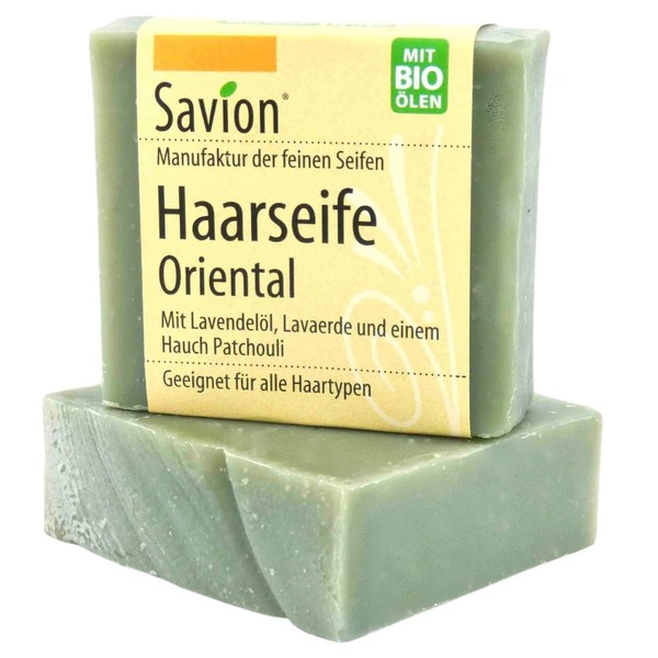 Savion Oriental Hair Wash Soap for All Hair Types, Vegan, Palm Oil Free, Plastic-Free, 85 g