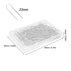 200 Alfileres de Costura en Forma de U, Horquilla de Acero Inoxidable, Doble Bloqueo, Rectos Multiusos (23mm)