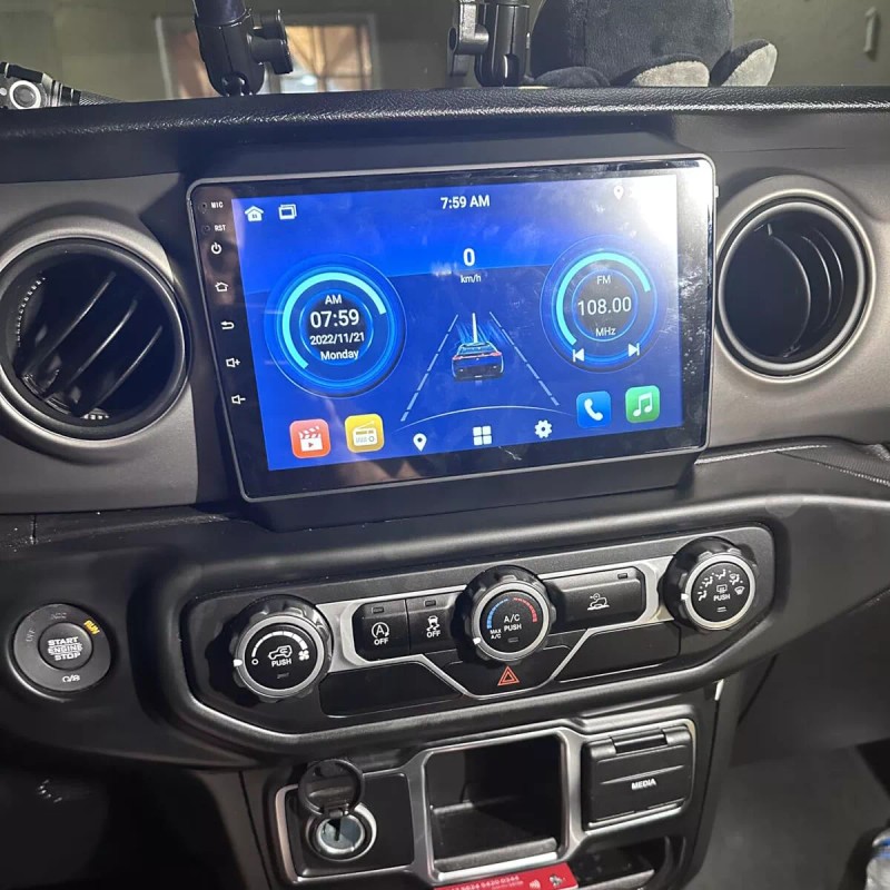 Vorally Android Car Stereo Radio for 2018-2021 Jeep Wrangler JL