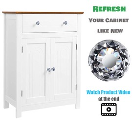 26 pcs Glass Cabinet Knobs Crystal Drawer Pulls Clear 30 mm Diamond for Kitchen, Bathroom Cabinet, Dresser and Cupboard by DeElf
