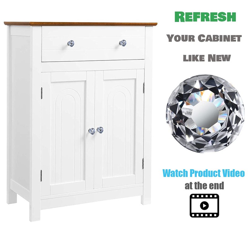 26 pcs Glass Cabinet Knobs Crystal Drawer Pulls Clear 30