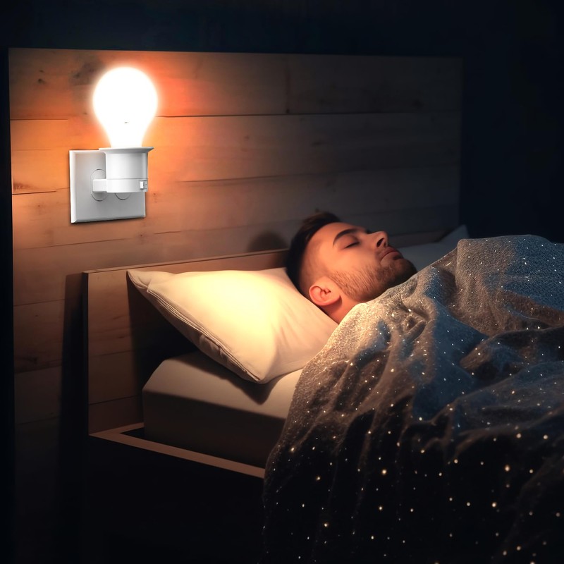 Pispoer Functional Bulb Socket with Switch, E26 Converter Adapter, Easy