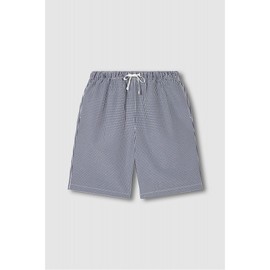 JAJU Seersucker Check 5-Length Lounge Pants_Light Navy