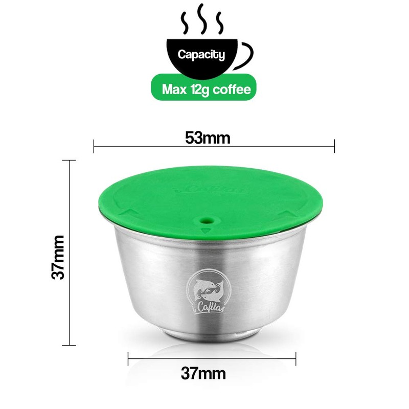 i Cafilas New Lid Stainless Steel Refillable Coffee Capsules Crema