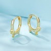 925 Sterling Silver Golden Earrings for Women, Dachshund Dog Hoop
