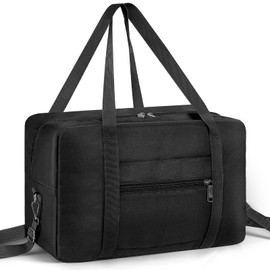 CNMTCCO for Ryanair Cabin Bag 40x20x25 Underseat Small Cabin Bag with Shoulder Strap Foldable Travel Bag Waterproof Holdall Bag Carry on bag Hand Luggage Bag for Men and Women (Black)