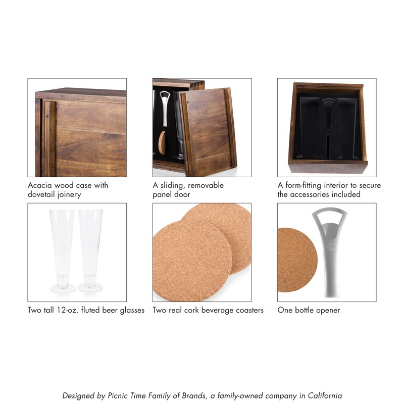 PICNIC TIME Brown Cincinnati Bengals Pilsner Beer Gift Set for