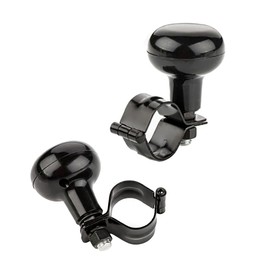 LST 2 x steering wheel knob, 360° black, boat, excavator, tractor, truck, forklift, lawnmower