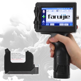 faruijie Handheld Inkjet Printer with 4.3Inch Touch Screen Printing Height 0.5" & 45MM/S Printing Speed for Batch Number Barcode Text Logo QR Code Luxury Wishing Artifact(Support 25 Languages)