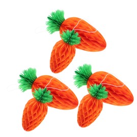KONTONTY 6pcs Carrot Honeycomb Balls Adorable Hanging Decorations for Easter Parties Classrooms Home Decor for Birthdays Thanksgiving Celebrations