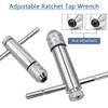 Gasea 2Pcs Adjustable T-Handle Ratchet Tap Wrench Set for M3-M8