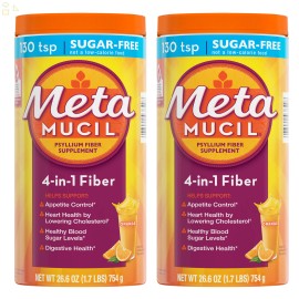 Metamucil 260 Servings Fiber Supplement, Orange Sugar Free, EXP 07/25+