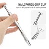 YAPKOLV 200 Eponge Ongle, with Metal Pliers, Nail Art Sponge