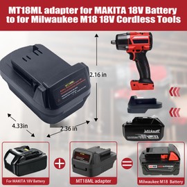 UNIKI Battery Adapter for makita 18V Battery to for Milwaukee Tool，Fit for makita 18V Lithium Batteries, Work for Milwaukee M18 18V MAX Cordless Tool