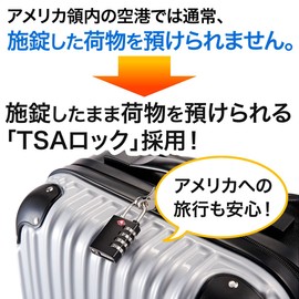Sanwa Direct 200-SL023BK TSA Lock Combination Lock 4-Digit Black