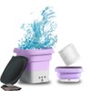 Portable Folding Mini Washing Machine – Compact Electric Washer for Travel, Camping, Dorms, or Small Apartments – Quiet Operation & Low Energy Use – 11L Capacity (Purple)