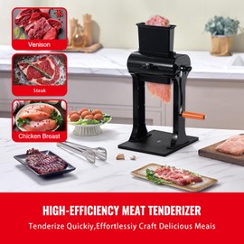 Happybuy Heavy-Duty Meat Tenderizer Machine, Stainless Steel Kitchen Tool for Quick Manual Operation, 5.8" Feed Port for Beef, Chicken, Pork, and Fish