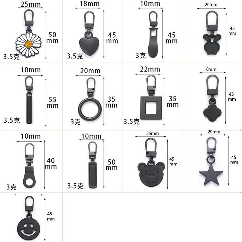 CARPEDIEM Zipper Pulls, Easy to Install, Handmade Bag, Wallet, Clothes,