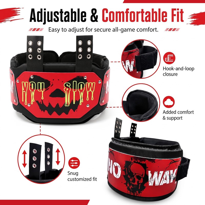 RoundFunny Football Rib Protector for Adult Mens Youth, Guard, Adjustable
