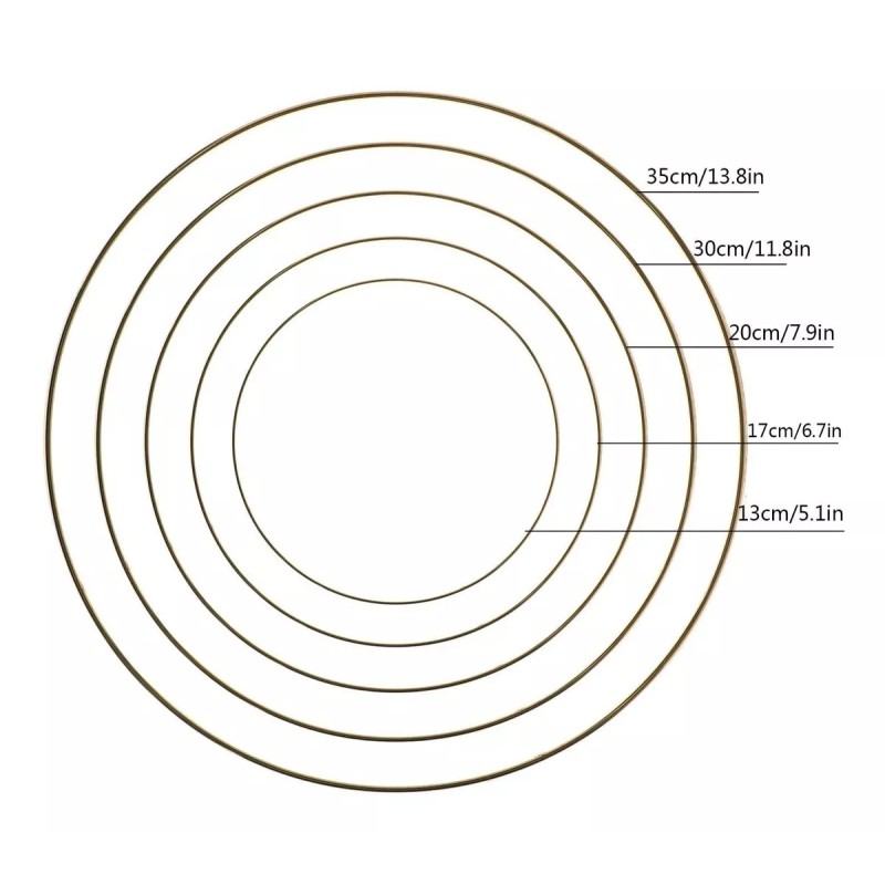 10 Piezas Anillos Metal Aros Macramé Para Atrapasueños