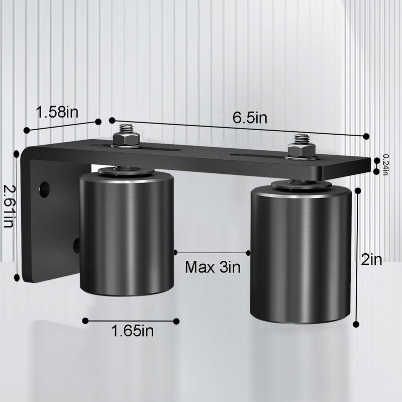 JUGREAT Gate Roller Guide,2"Slide Gate Guide Roller with L-Bracket,Universal Adjustable