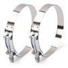 2PCS 4.5" T-Bolt Stainless Steel Hose Clamp with 121-129mm Working