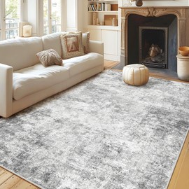 WITSHOCK 8x10 Area Rugs for Living Room : Machine Washable - Non Slip Modern Abstract Rug for Bedroom Under Dining - Stain Resistant for Household - Pet Owners (Grey)
