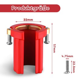 Set of 3 Fixing Fittings, Fixing the Washbasin Tap, Fixing the Tap Nuts, 32 mm Kitchen Tap Mounting Nuts Set, Easy Installation for Kitchen and Bathroom