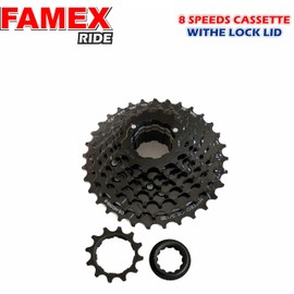 FAMEX RIDE FR-HG200-8 Bike Cassette, 8-Speed, Steel, Black