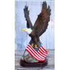 18" Tall Large Patriotic Bald Eagle Clutching On American Flag