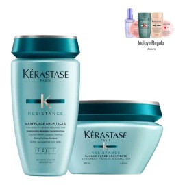 Kit tratamiento para cabello daado y debilitado restauracin de la fibra capilar Krastase force architecte bain 250 Ml y masque 200 Ml                 