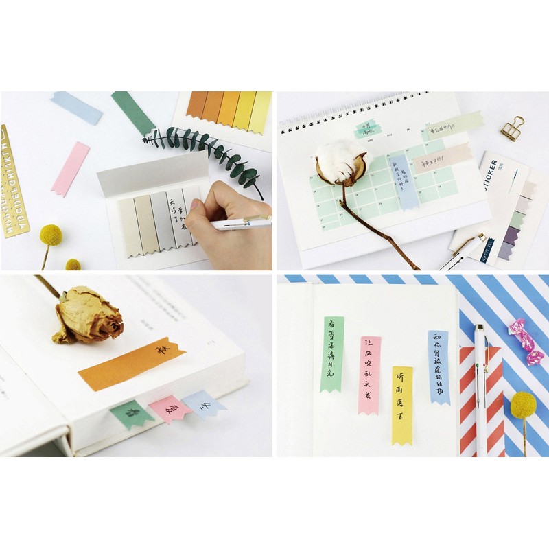HUNGER Gradient Color Sticky Note Self-Stick Note Office Memo Note,100Pcs/Pad,