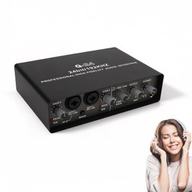 External Sound Card USB High Resolution 24 bit/192 kHz, USB Sound Card External for PC, Sound Card External with Input TRS/RCA Output, Mobile Audio Mixer Sound Blaster, Sound Card USB
