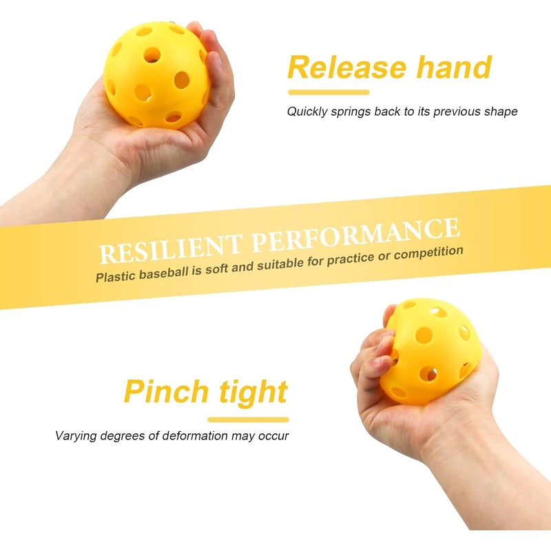 12 Pack Plastic Baseballs for Adults, Sports Training Equipment, T-Ball,
