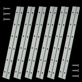 MIVIDE 6PCS 12 inch Piano Hinges 300mm, Long Hinges for Wood, Continuous Hinge Heavy Duty, Stainless Steel Piano Hinge with Screws for Piano Cabinet Door Window Boats