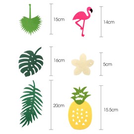 KUUQA 2 Pack Hawaiian Tropical Garland Pineapple Flamingo Banner with 2 PCS Pineapple Honeycomb for Pink Flamingo Hawaiian Tropical Party Birthday Party Decoration