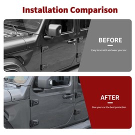 SQQP 24PCS Full Set Exterior Decoration Trim Kit Fit for 2018-2025 Jeep Wrangler JL JLU 2/4 Doors, Door & Hood Hinge Covers Door Handle Side Vent Tailgate Hinge Cover Trim(Matte Black) 2025